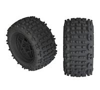 ARRMA Backflip Lp 4S 3.8 Rc Truck Tires with Foam Inserts, Mounted On Multi-Spoke Black Wheels (Set of 2): AR550050
