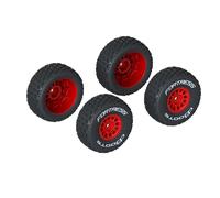 ARRMA dBoots FORTRESS Tyre Set Glued 1/16 RC Wheels Red ARA550116