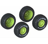 ARRMA dBoots FORTRESS Tyre Set Glued 2 Pairs Yellow Wheels 1/16 ARA550115