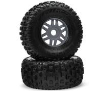 Arrma Fortress 2.4"/3.3" 17mm 1/7 Wheels & Tyres - Gunmetal - ARA550069