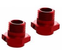 ARRMA Wheel Hex Aluminum 17mm Red Anodised Pair 16.5mm Depth AR310484