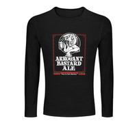 Arrogant Bastard Stone Brewing Co Ale You're Not Worthy Long Sleeve T-Shirt Graphic Top Printed Tee Mens Black Shirt XL