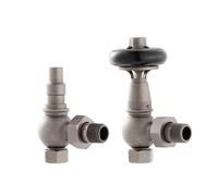 Arroll Black Wooden Head Straight Radiator Valve & Lockshield