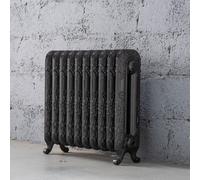 Arroll Daisy Cast Iron Pewter 10 Column Radiator, (W)684mm X (H)597mm