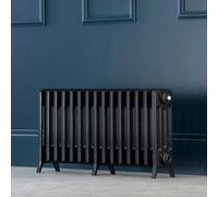 Arroll Edwardian Cast Aluminium Anthracite Grey 15 Column Radiator, (W)906mm X (H)450mm