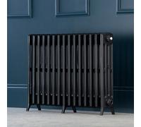 Arroll Edwardian Cast Aluminium Anthracite Grey 15 Column Radiator, (W)906mm X (H)650mm
