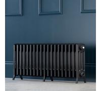 Arroll Edwardian Cast Aluminium Anthracite Grey 19 Column Radiator, (W)1142mm X (H)450mm