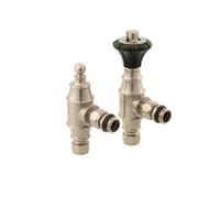 Arroll Uk29 Thermostatic Radiator Valve And Lock Shield - Brushed Nickel Finish