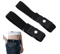 ARROMI 2 Pack Velcro Belt, Stretchy Belt Womens, Ladies Elasticated Belts, Side Elastic Stretch Adjustable Invisible Sweater Elastic Waiststrap (Black)