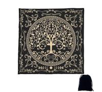 ARROMI 2 PCS Altar Cloth Set, Tarot Cloth, 49x49cm Black Divination Tablecloth, Witchcraft Supplies for Tarot Reading, Meditation, Spiritual Rituals, Wiccan Decor(Include A Black Bag)