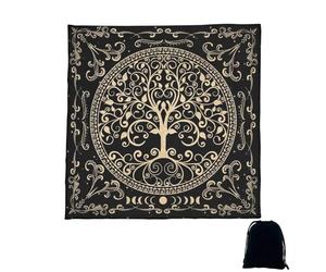 ARROMI 2 PCS Altar Cloth Set, Tarot Cloth, 49x49cm Black Divination Tablecloth, Witchcraft Supplies for Tarot Reading, Meditation, Spiritual Rituals, Wiccan Decor(Include A Black Bag)