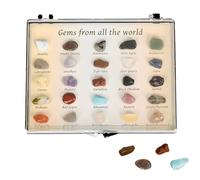 ARROMI 25 Types of Healing Crystal Gifts, Multi-Colored Heart Shaped Crystals, Natural, Unisex, LOOSE_CUT_GEM, New Age & Spiritual
