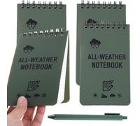 ARROMI 4PCS Waterproof Notebook, Waterproof Notepad, Mini Notepads, Pocket Notepad, Reporters Notebook, Notebook and Pen Set, Field Notes Notebook for Activity Record, Outdoor, Office, School