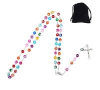 ARROMI Rosary, Catholic Necklace with Sliver Cross Pendant, Elegant and Durable Religious Prayer Beads for Women