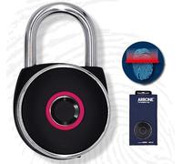 Arrone Fingerprint Padlock, Smart Fingerprint Padlock, Anti-Theft, IP66, 20 Fingerprints, Black/Chrome, Gyms, Gardens, Schools, Bikes, Gates