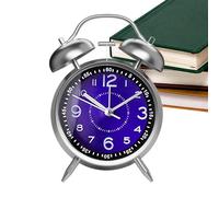 Arroopu Analog Alarm Clock for Bedroom,Classic Analog Alarm Clock for Deep Sleepers | Rechargeable Metal Body Timepiece with Twin Bell for Dorm Travel Bathroom Girls Teens Kids Boys