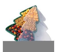 Arroopu Christmas Snackle Box, Christmas Serving Tray, Portable Serving Tray Organizer, Cute Holiday Gingerbread Man Snowflake Tree Storage Container for Snacks Treats Nuts Fruit Dip