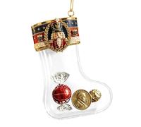 Arroopu Clear Acrylic Christmas Candy Storage Ornaments Money Holder | Clear Christmas Tree Hanging Baubles Money Holder Stocking Present Box Decor For Family & Friends