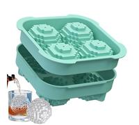 Arroopu Golf Ball Ice Mold | Silicone Maker Freezer in 4 Golf Shapes - Large Round Ice Ball Maker Mold - for Cocktails Vodka Juice Fruit Jelly Chocolate Vanilla Sauce Pudding