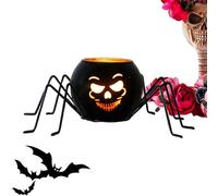 Arroopu Halloween Candlestick Holders - Spider Pumpkin Table Decor,Spooky Votive Candle Stand | for Homeowners Apartment Dining Room Bedroom Study Event Planner Front Porch Garden