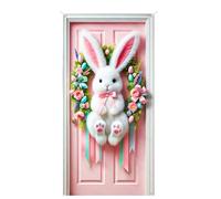 Arroopu Happy Easter Door Cover Decoration 90 X 180cm Easter Eggs Bunny Door Banner Backdrop Photography Welcome Spring Outdoor Indoor Home Decors Supplies Party Decorations
