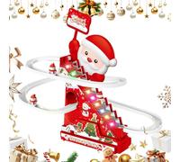 Arroopu Santa Climbing Toy,Santa Race Game - Electric Coaster Snowman with Light Music for Garden Children Boys Toddler Girls Outdoor Activity Home Play
