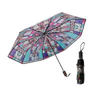 Arroopu Stained Glass Umbrella, Transparent Vintage Parasol Umbrella, Clear Folding Umbrellas, Clear Umbrellas For Weddings, Proms Or Everyday Protection