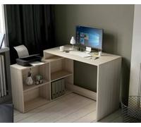 Arros Desk, Multipurpose Writing Desk, Office Table for PC Holder, Worktop, 112 x 101 x H 77 cm, Oak and White