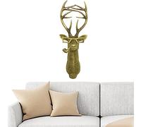 Arrovarp 1/5 Animal Head Sculpture Safe Non Fading, Deer Decor Stag Head Wall Decoration Ornaments, Wall Mounted Resin Animal Head Head Sculpture Wall Art For Bedroom Living Room Hotel