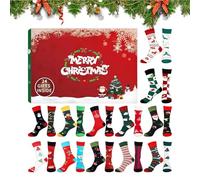 Arrovarp 2025 Christmas Countdown Calendar, 24 Days Of Soft Socks Countdown Calendar For Men, Unisex Sock Advent, Funny Christmas Socks For Women Men Family Teens Grandma Friends