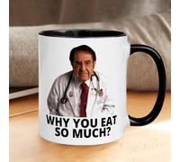 Arrovarp 400ml Humorous Doctor-Theme Drinking Cup, Motivational Mug, Funny Weight Loss Mug, Ceramic Drinking Cup with Ergonomic Handle, Microwave Safe Coffee Mug, Mug Dr Now Why You Eat So Much