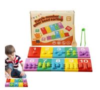 Arrovarp Color Sorting,Clip Bead Math Educational Activities | Wooden Counting Puzzle Board - for Boys Girls Ages 3+ Home Nursery Preschool Birthday Party Family Gathering
