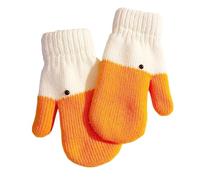 Arrovarp Duck Shape Winter Gloves, 25x10cm Swan Design Knitted Full Finger Gloves, Winter Cute Duck Knitted Mittens, Kids Adults Novelty Cartoon Swan Thermal Glove For Cold Weather Sport Skiing