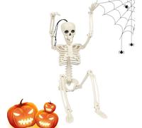 Arrovarp Halloween Decorations Outdoor Skeleton | Halloween Full Body Skeleton Sculpture - 2.95Ft Terrifying Realistic Human Bones with Posable Joints for Yard Porch Haunted House Graveyard