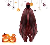 Arrovarp Halloween Ghost Cloak | Adults Breathable Haunted House Cosplay Costume,Spooky Hooded Witch Cape For Women, Witch Cloak Costume