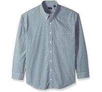 Arrow Men's Big and Tall Long Sleeve Plaid Hamilton Shirt Button, Thunder Blue, XL