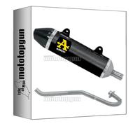 arrow 52509AKN + 52001PD full system exhaust homologated open thunder aluminium schwarz black aluminium carby end cap compatible with malaguti xsm 125 4t 2019 2020 mototopgun