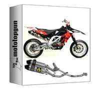 arrow 75110TK full system exhaust competition mx double silencers titan titanium carby end cap titanium link pipe/titanium header pipe compatible with aprilia sx-v 5.5 2007 mototopgun