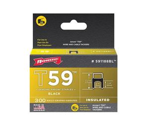 Arrow A591188Bl T59 Insulated Staples Black 6 X 8mm (Box 300) Arr591188Bl