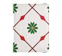 Arrow Checkered Pattern Red Green Leather Passport Holder Covers Case for travel Vaccine Case Protector Cover Passport Holder Combo with Vaccine Card Slot for women Ultra Slim, arrow checkered pattern