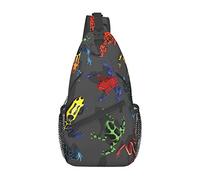 Arrow Dart Frogs Colorful Sling Bag for Women Men Crossbody Backpack Cycling Hiking Daypack Shoulder Chest Bag