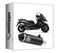 arrow exhaust + link-pipe homologated open urban black aluminium with steel black end cap compatible with yamaha tricity 300 2024 mototopgun