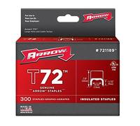 Arrow A721189 T72 Clear Insulated Staples 9 X 15Mm (Box 300)