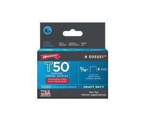 Arrow Fastener Co. .31in. T50 Stainless Steel Staples 505SS1