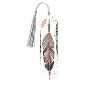 Arrow Feather Dream Metal Bookmarks with Tassels,Pendant Unique Handmade Bookmark Craft DIY Wooden Bookmarks Cute Hanging Tags Ornaments for Book Lovers Birthday Teachers Gift