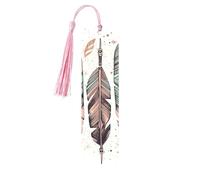 Arrow Feather Dream Metal Bookmarks with Tassels,Pendant Unique Handmade Bookmark Craft DIY Wooden Bookmarks Cute Hanging Tags Ornaments for Book Lovers Birthday Teachers Gift