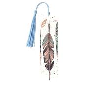Arrow Feather Dream Metal Bookmarks with Tassels,Pendant Unique Handmade Bookmark Craft DIY Wooden Bookmarks Cute Hanging Tags Ornaments for Book Lovers Birthday Teachers Gift