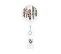 Arrow Feather Dream Retractable Badge Reel Holder with Clip and Keychain Name Badge Reel Funny Cute Badge Clips Id Card Badge Holder for Office Worker Doctor Nurse