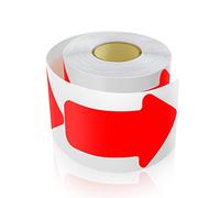 Arrow Floor Stickers Vinyl 15.2 x 7.6 cm Self-Adhesive Direction Arrows Sign Waterproof Removable 200 Labels per Roll Red