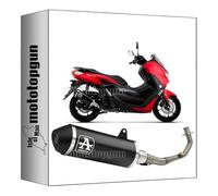 arrow full system exhaust + header-pipes homologated catalytic urban black aluminium with steel black end cap compatible with yamaha nmax n-max 125 2024 mototopgun